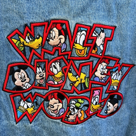 Vintage Walt Disney World Embroidered Denim Jacket Size XXL Mickey Inc. C11 - Picture 5 of 8